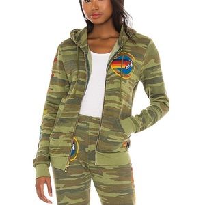 Aviator Nation camo logo hoodie XS